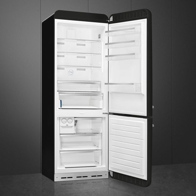 Smeg Retro Style 28 in. 18.0 Cu. Ft. Black Bottom Freezer Refrigerator-3