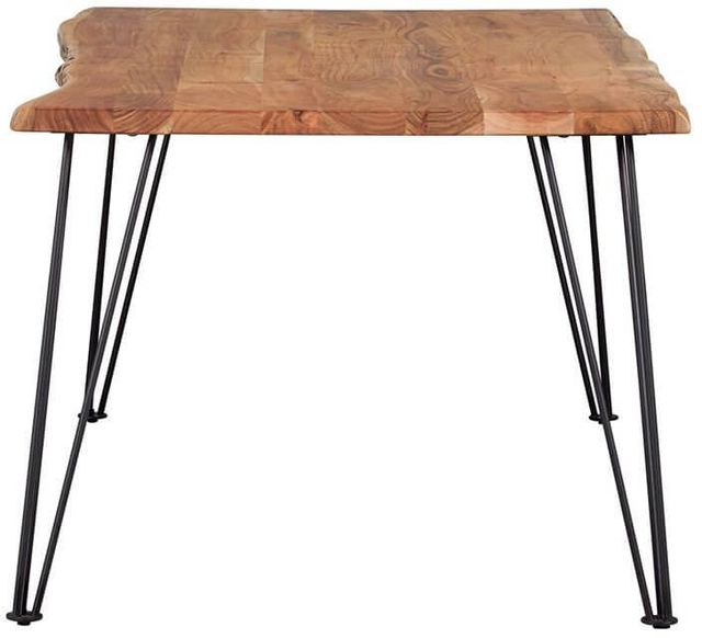 Coaster® Sherman Natural Acacia Dining Table with Black Metal Legs-1