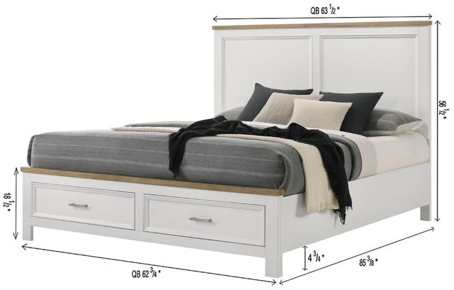 Crown Mark Aston White Queen Storage Platform Bed-2