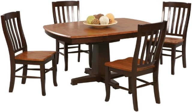 Winners Only® Santa Fe Chestnut Top Dining Table with Espresso Pedestal Base-1