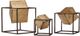 Olliix by Madison Park Black/Gold Set of 3 Quad Gold Cube Decor-0