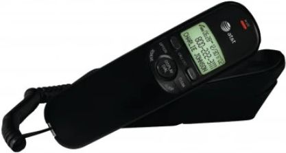 AT&T Black Corded Trimline Phone with Caller ID-0