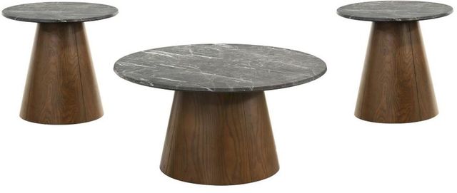 Coaster® Franklin 3-Piece Brown/Gray Coffee Table Set-0