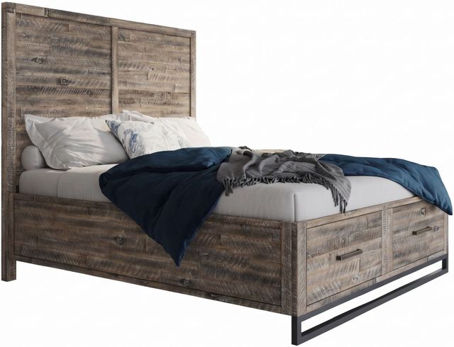 Jofran Inc. East Hampton 4-Piece Distressed Gray Queen Panel Storage Bedroom Set-2