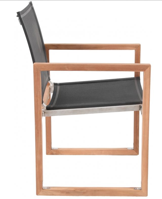 Meridian Furniture Tulum Black Fabric Outdoor Dining Arm Chair-2