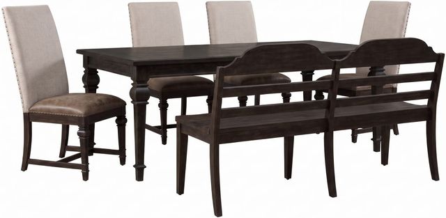 Liberty Furniture Paradise Valley 6-Piece Flax Tweed/Saddle Brown/Tobacco Optional Rectangular Table Set-0