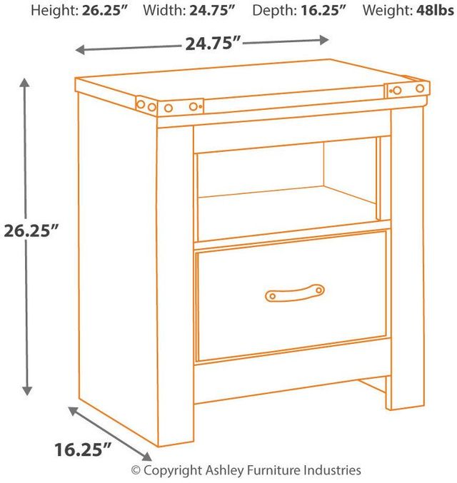 Signature Design by Ashley® Trinell Rustic Brown Nightstand-2