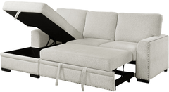 Homelegance® Morelia 2-Piece Beige Left-Arm Facing Pull-out Sleeper Sectional and Chaise