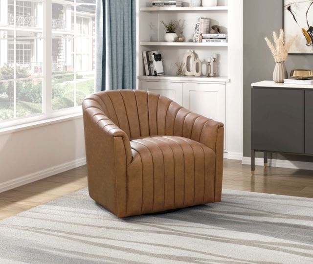 Homelegance® Boulevard Brown Swivel Chair-1