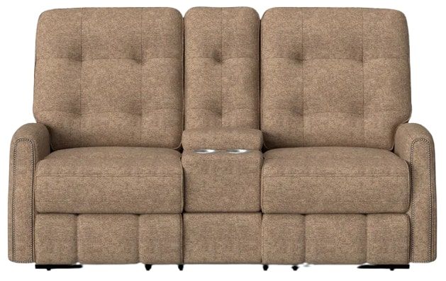 Flexsteel® Customizable Devon Fabric Power Reclining Loveseat with Console-3