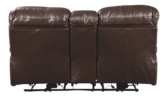 Signature Design by Ashley® Hallstrung Chocolate Power Reclining Loveseat-1