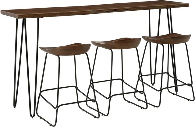 Signature Design by Ashley® Wilinruck Brown Counter Height Dining Table with Black Hairpin Legs -4