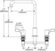 Elkay Chrome 8" Centerset Concealed Deck Mount Faucet with Arc Tube Spout and 2.63" Lever Handles-2