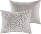 Olliix by Madison Park 3 Piece Grey/White King/California King Veronica Tufted Cotton Chenille Floral Comforter Set-1