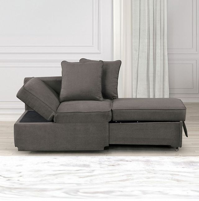 Furniture of America® Woburn Gray Convertible Chair-1