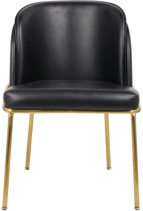 Meridian Furniture Jagger Black/Gold Vegan Leather Dining Side Chair-1