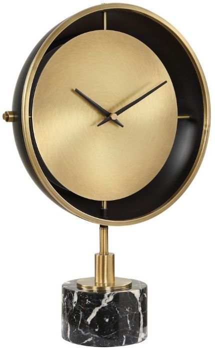 Uttermost® Velar Brushed Brass Modern Table Clock-0