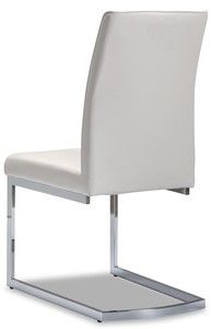 Mazin Furniture Shirelle White/Chrome Side Dining Chair-1