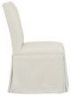 Fairfield® Customizable Entree Dining Pull Short Back Skirted Dining Chair with Linen Legs and Buttons-2
