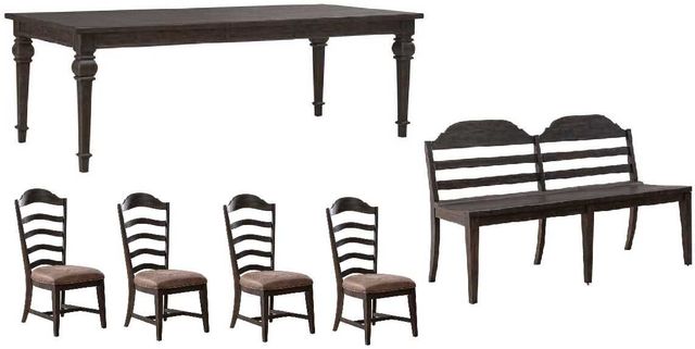 Liberty Furniture Paradise Valley 6-Piece Saddle Brown/Tobacco Rectangular Dining Table Set-0