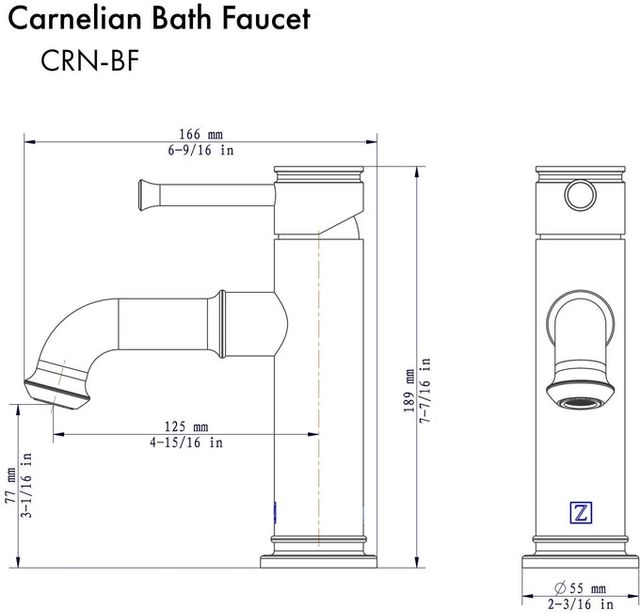 ZLINE Carnelian Polished Gold Bathroom Faucet-1
