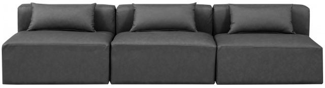 Meridian Furniture Cube 3-Piece Gray Vegan Leather Armless Sofa-1