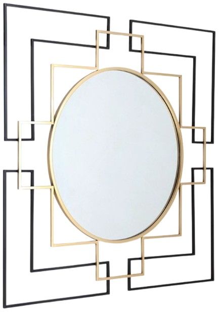 Signature Design by Ashley® Oceanal Black/Gold Accent Mirror-1