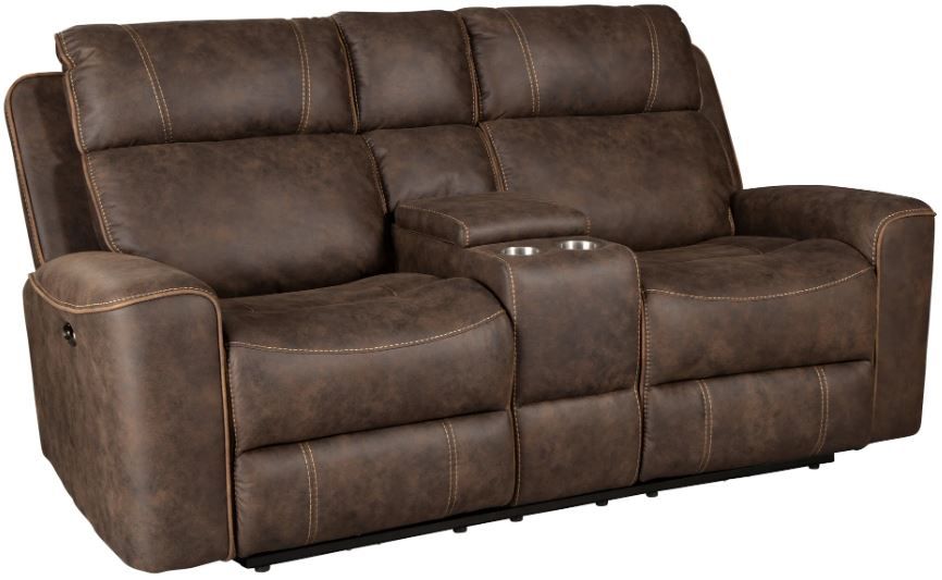 Behold™ Home Telluride Chocolate Power Reclining Console Loveseat