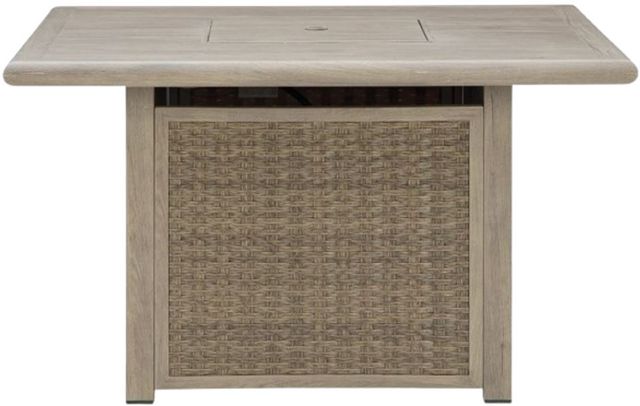 Signature Design by Ashley® Cliff Trails Beige Aluminum/Woven Outdoor Fire Pit Table-1