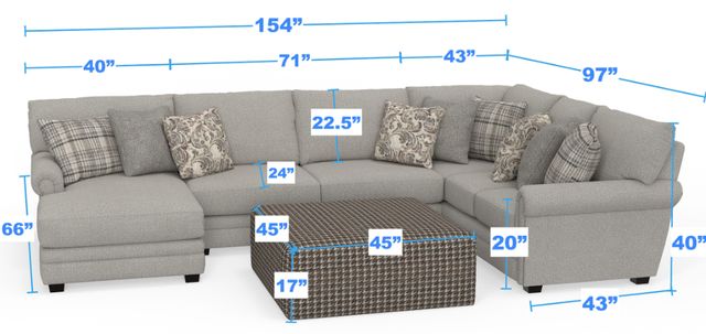 Jackson Furniture Livingston 4-Piece Linen U-Shape Sectional-2