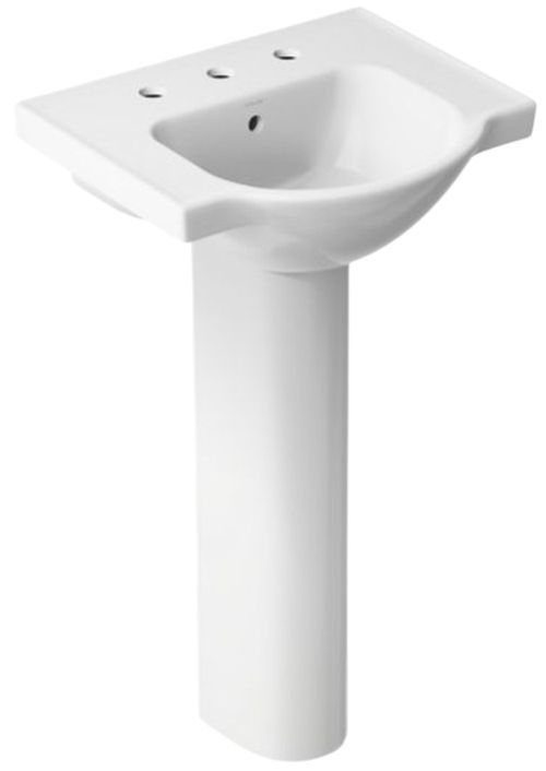 Kohler Veer® White 21" Widespread Rectangular Pedestal Bathroom Sink-0