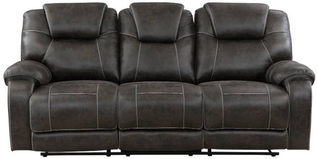 Homelegance® Gainesville Chocolate Manual Double Reclining Sofa-2