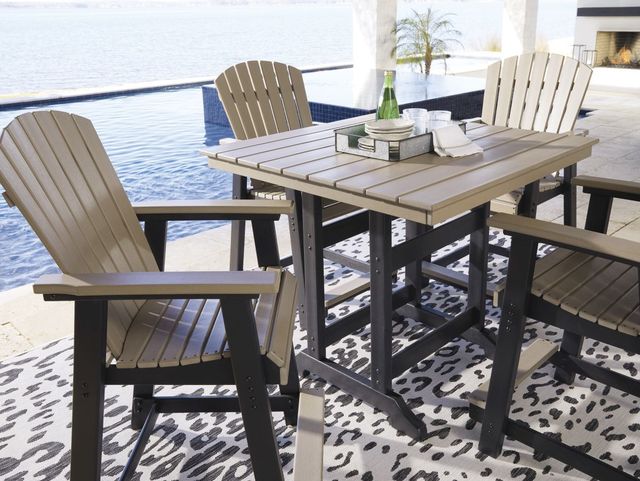 Signature Design by Ashley® Fairen Trail Driftwood Outdoor Counter Height Dining Table with Black Base-2