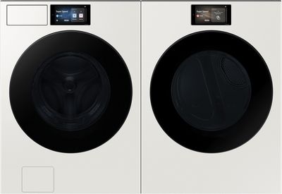 Front view of the Samsung Ivory Laundry Pair