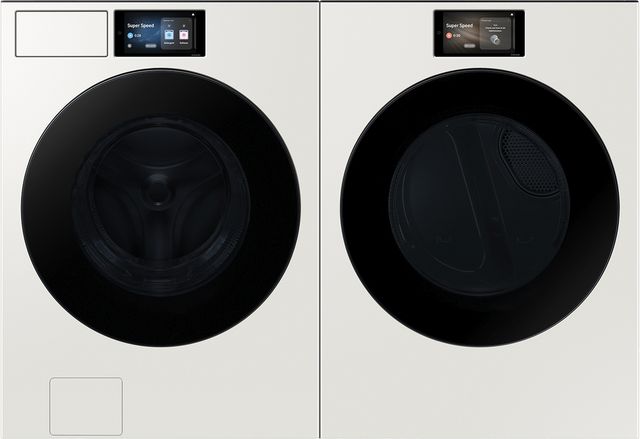 Samsung Ivory Front Load Washer & Gas Dryer Laundry Pair-0