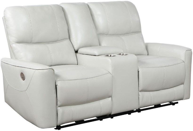 Coaster® Greenfield Ivory Upholstered Power Reclining Loveseat with ...