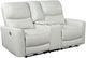Coaster® Greenfield Ivory Upholstered Power Reclining Loveseat with Console-0