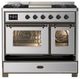 Ilve® Majestic III 40" Stainless Steel Pro Style Dual Fuel Natural Gas Range with Triple Glass Door and Burnished Trim-2