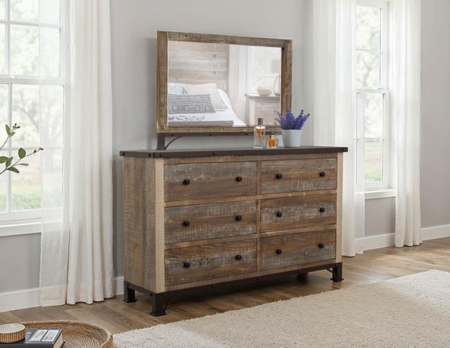 International Furniture Direct Antique Brown Dresser-1
