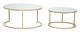 Zuo Modern Daniel Set of 2 White Top Nesting Coffee Tables with Brass Base -4
