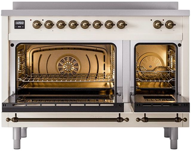 Ilve® Nostalgie II Series 48" Antique White Pro Style Induction Range-1