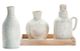 Crestview Collection Isla 4-Piece Natural/White Bottles and Tray Set-0