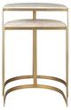 Uttermost® Lindon 2-Piece Travertine Nesting Table Set with Gold Frame-3