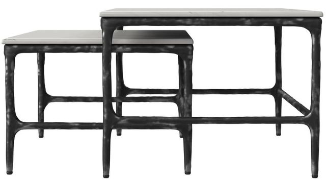 Coaster® Ebby 2-Piece White Nesting Coffee Table with Black Base Set-3