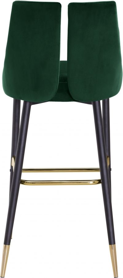 Meridian Furniture Sleek Green Velvet Bar Stool-3
