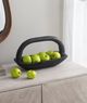 A & B Home Black Teak Wood Rectangular Tray-4