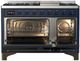Ilve® Majestic III 48" Midnight Blue Freestanding Dual Fuel Natural Gas Range with Triple Glass Door and Burnished Trim-4