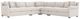 Bernhardt Barnes Bernhardt Living 5-Piece White L-Shape Sectional-1