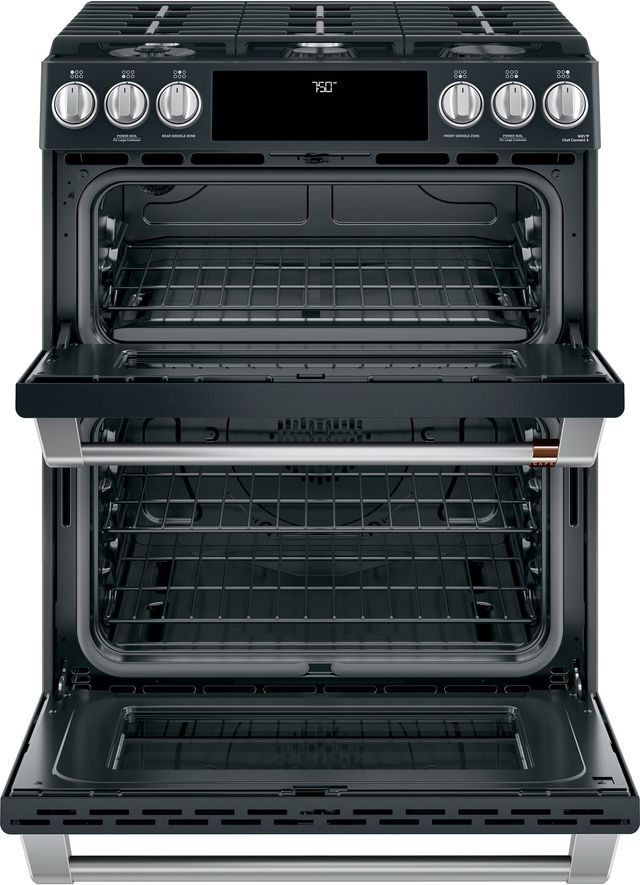 Café™ 30" Matte Black Slide In Double Oven Gas Range-2