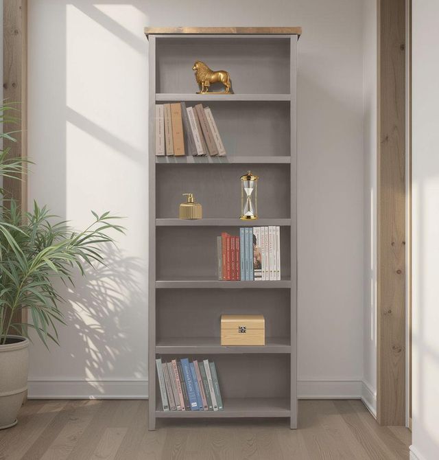 Legends Home Avalon Sandstone/Whiskey 86" Bookcase-1